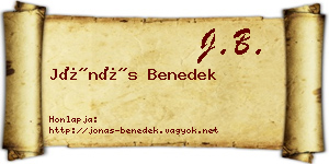 Jónás Benedek névjegykártya