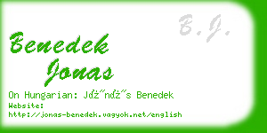 benedek jonas business card